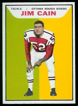 Jim Cain 1965 Topps CFL football card