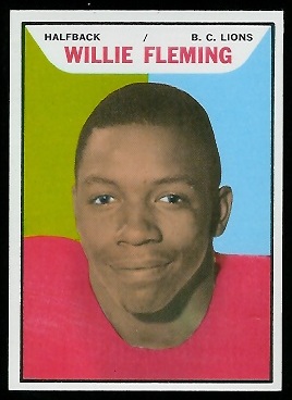 Willie Fleming 1965 Topps CFL football card Willie Fleming 1965 Topps CFL football card