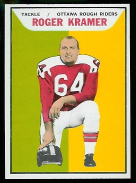 Roger Kramer 1965 Topps CFL football card