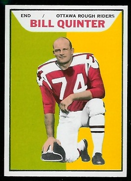 Bill Quinter 1965 Topps CFL football card