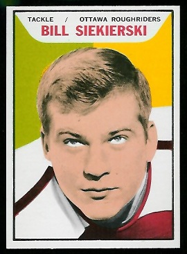 Bill Siekierski 1965 Topps CFL football card