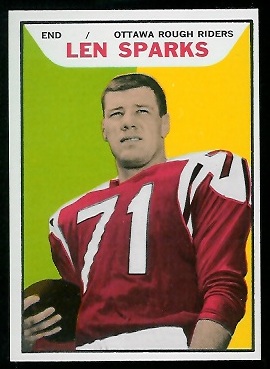 Len Sparks 1965 Topps CFL football card