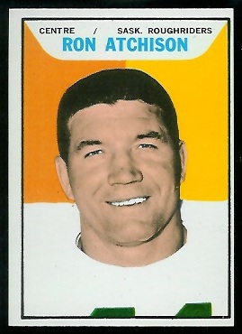 Ron Atchison 1965 Topps CFL football card Ron Atchison 1965 Topps CFL football card