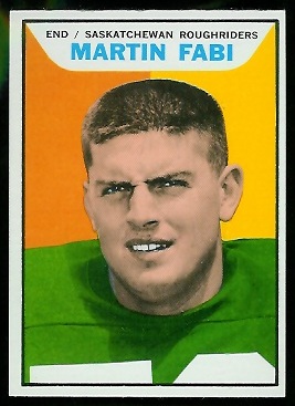 Martin Fabi 1965 Topps CFL football card
