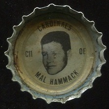Mal Hammack 1966 Coke Caps Cardinals football card