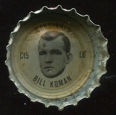 Bill Koman 1966 Coke Caps Cardinals football card
