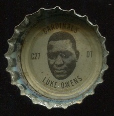 Luke Owens 1966 Coke Caps Cardinals football card