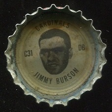 Jim Burson 1966 Coke Caps Cardinals football card
