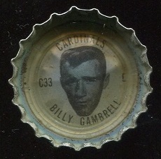 Billy Gambrell 1966 Coke Caps Cardinals football card