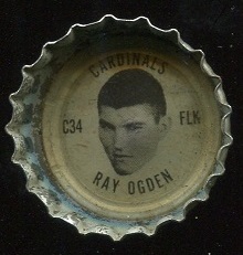 Ray Ogden 1966 Coke Caps Cardinals football card