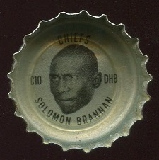 Solomon Brannan 1966 Coke Caps Chiefs football card