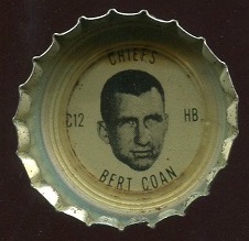 Bert Coan 1966 Coke Caps Chiefs football card