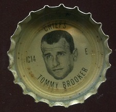 Tommy Brooker 1966 Coke Caps Chiefs football card