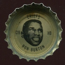 Ron Burton 1966 Coke Caps Chiefs football card