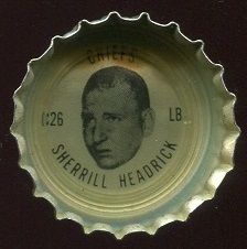 Sherrill Headrick 1966 Coke Caps Chiefs football card
