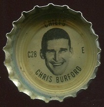Chris Burford 1966 Coke Caps Chiefs football card