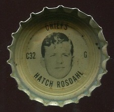 Hatch Rosdahl 1966 Coke Caps Chiefs football card