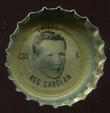 Reg Carolan 1966 Coke Caps Chiefs football card