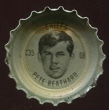 Pete Beathard 1966 Coke Caps Chiefs football card