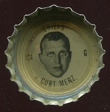 Curt Merz 1966 Coke Caps Chiefs football card