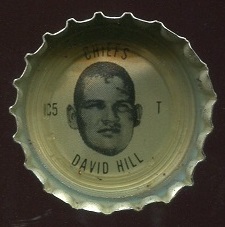 Dave Hill 1966 Coke Caps Chiefs football card
