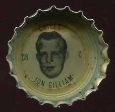 Jon Gilliam 1966 Coke Caps Chiefs football card