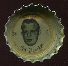 Jon Gilliam 1966 Coke Caps Chiefs football card Jon Gilliam 1966 Coke Caps Chiefs football card