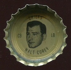 Walt Corey 1966 Coke Caps Chiefs football card