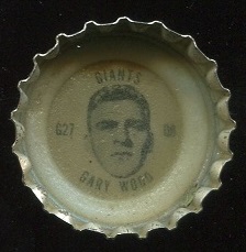 Gary Wood 1966 Coke Caps Giants G football card