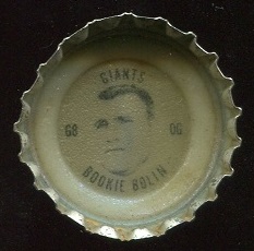 Bookie Bolin 1966 Coke Caps Giants G football card