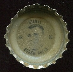 Bookie Bolin 1966 Coke Caps Giants G football card Bookie Bolin 1966 Coke Caps Giants G football card