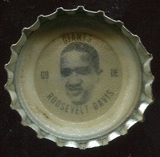 Roosevelt Davis 1966 Coke Caps Giants G football card Roosevelt Davis 1966 Coke Caps Giants G football card