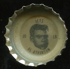 Al Atkinson 1966 Coke Caps Jets football card