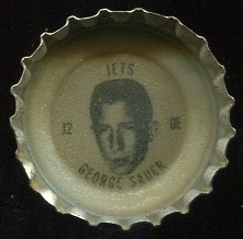 George Sauer Jr. 1966 Coke Caps Jets football card George Sauer Jr. 1966 Coke Caps Jets football card