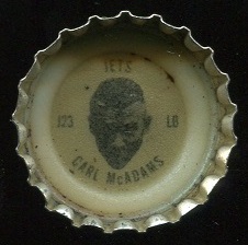 Carl McAdams 1966 Coke Caps Jets football card Carl McAdams 1966 Coke Caps Jets football card