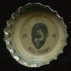 Bill Yearby 1966 Coke Caps Jets football card