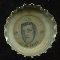 Ralph Baker 1966 Coke Caps Jets football card
