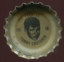 Tommy Crutcher 1966 Coke Caps Packers football card