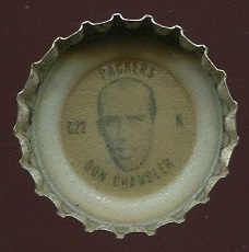 Don Chandler 1966 Coke Caps Packers football card Don Chandler 1966 Coke Caps Packers football card
