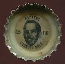 Carroll Dale 1966 Coke Caps Packers football card Carroll Dale 1966 Coke Caps Packers football card