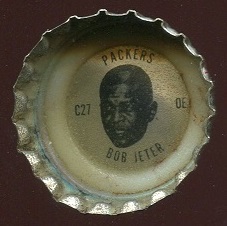 Bob Jeter 1966 Coke Caps Packers football card