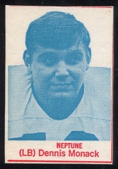 Dennis Monack 1966 Norfolk Neptunes football card