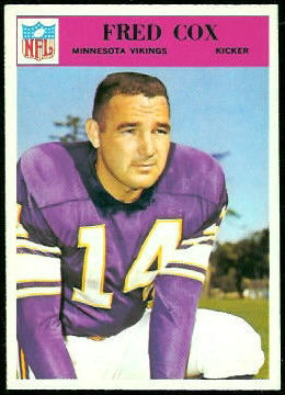 Fred Cox 1966 Philadelphia football card Fred Cox 1966 Philadelphia football card