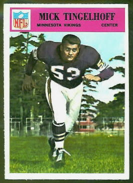 Mick Tingelhoff 1966 Philadelphia football card