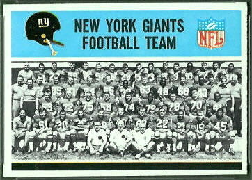 New York Giants Team 1966 Philadelphia football card