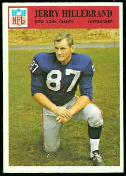 Jerry Hillebrand 1966 Philadelphia football card