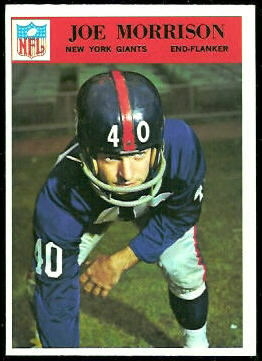 Joe Morrison 1966 Philadelphia football card