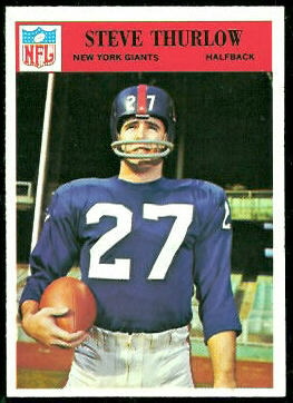 Steve Thurlow 1966 Philadelphia football card