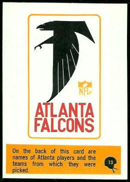 Falcons Roster 1966 Philadelphia football card