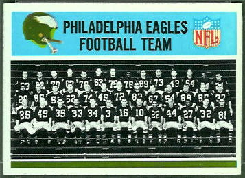 Philadelphia Eagles Team 1966 Philadelphia football card